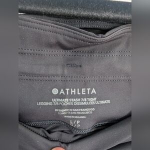 Athleta Black Ultimate Stash 7/8 Tight With Pockets